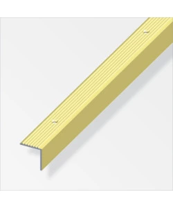 PROFILO PER SCALA  19 x 20  ALLUMINIO OTTONATO  FORATO