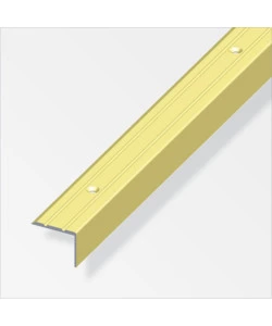 PROFILO PER SCALE 25x20 ALLUMINIO OTTONATO FORATO 1 METRO.
