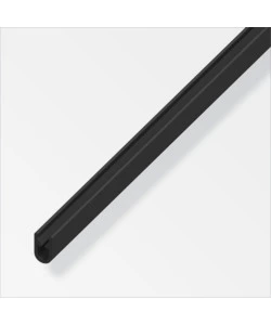 PROFILO PROTEZIONE BORDO 9,5x6,5 PVC NERO - 2,5 METRI.