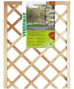 TRALICCIO FISSO CON CORNICE VERDEMAX IN LEGNO DI PINO 1,8X0,3 MT