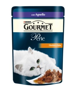 GOURMET PERLE - ALIMENTO UMIDO PER GATTO, FILETTINI IN SALSA CON AGNELLO.