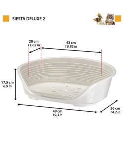 CUCCIA DA INTERNO PER CANI E GATTI "SIESTA DELUXE 2" BIANCO, 49X36X17,5 CM - FERPLAST