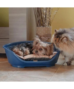 CUCCIA DA INTERNO PER CANI E GATTI "SIESTA DELUXE 2" BLU, 49X36X17,5 CM - FERPLAST