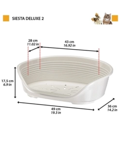 CUCCIA DA INTERNO PER CANI E GATTI FERPLAST "SIESTA DELUXE 2" TORTORA 49X36X17,5 CM