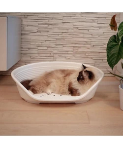 CUCCIA DA INTERNO PER CANI E GATTI "SIESTA DELUXE 4" BIANCO, 61,5X45X21,5 CM - FERPLAST