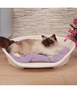 CUCCIA DA INTERNO PER CANI E GATTI "SIESTA DELUXE 4" BIANCO, 61,5X45X21,5 CM - FERPLAST