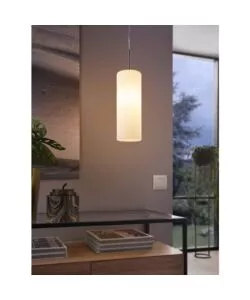 LAMPADA A SOSPENSIONE "TROY3" VETRO BIANCO,  E27