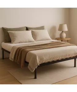 RETE MATRIMONIALE CON 13 DOGHE IN LEGNO 160X190 CM