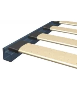 RETE MATRIMONIALE CON 13 DOGHE IN LEGNO 160X190 CM
