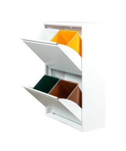 MOBILECO 4 SECCHI 18 LITRI LAMIERA BIANCA, 60X93X25 CM