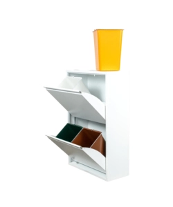 MOBILECO 4 SECCHI 18 LITRI LAMIERA BIANCA, 60X93X25 CM