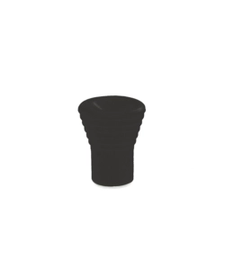 POMOLO RIGATO IN PLASTICA - Ø 15 MM. - NERO