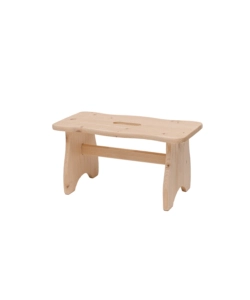 SGABELLO TOM IN LEGNO DI PINO GREZZO, 38X19X21,5 CM