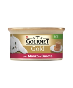 GOURMET GOLD, ALIMENTO UMIDO PER GATTO, PATÈ CON VERDURE MANZO E CAROTE.