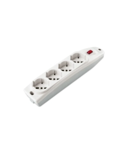 POLY POOL - PRESA MULTIPLA CON 4 PRESE PLURISTANDARD E INTERRUTTORE BIANCA