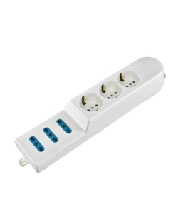 POLY POOL - PRESA MULTIPLA CON 3 PRESE BIVALENTI 3 STANDARD TEDESCO BIANCA