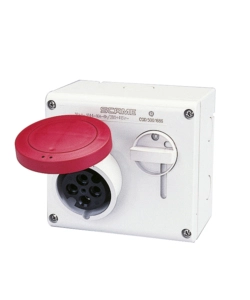 POLY POOL - PRESA DA PARETE CON DISPOSITIVO DI BLOCCO 16 A 3P+T IP44 ROSSA