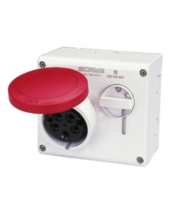 POLY POOL - PRESA DA PARETE CON DISPOSITIVO DI BLOCCO 16 A 3P+N+T IP44 ROSSA