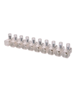 POLY POOL - STECCA DA 10 MORSETTI 450 V~ FORO Ø 6 MM SEZIONE 6 MM² TRASPARENTE