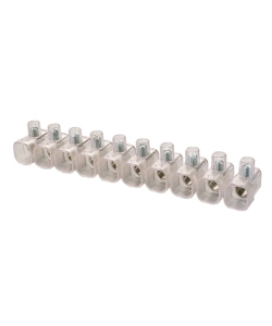 POLY POOL - STECCA DA 10 MORSETTI 450 V~ FORO Ø 8 MM SEZIONE 10 MM² TRASPARENTE