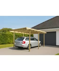TETTOIA AUTO SINGOLA IN LEGNO 524X314X260 CM