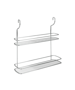 MENSOLA 2 PIANI PORTA SPEZIE CROMATO LONARDO CM. 35X9X38