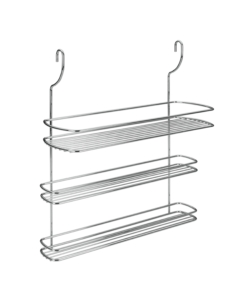 MENSOLA 3 PIANI PORTA SPEZIE PORTA ROTOLO CROMATO LONARDO CM. 35
