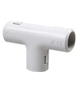 POLY POOL - GIUNTO A T ISPEZIONABILE PER TUBI RIGIDI Ø 16 MM IP40 GRIGIO