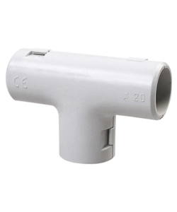 POLY POOL - GIUNTO A T ISPEZIONABILE PER TUBI RIGIDI Ø 20 MM IP40 GRIGIO