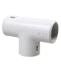 POLY POOL - GIUNTO A T ISPEZIONABILE PER TUBI RIGIDI Ø 25 MM IP40 GRIGIO