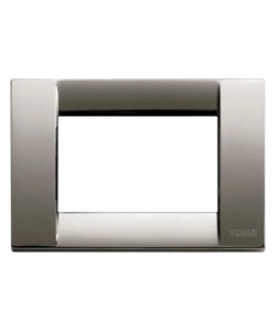 PLACCA CLASSICA 3M METALLO CROMO NERO IDEA - VIMAR.