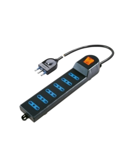 POLY POOL - PRESA MULTIPLA CON 6 PRESE BIVALENTI E 1,5 M CAVO E INTERRUTTORE NERA