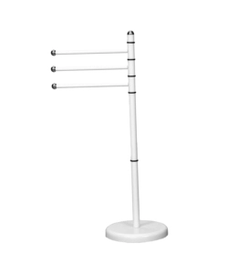 PORTA ASCIUGAMANI CON 3 BARRE PER BAGNO IN ACCIAIO BIANCO, 48,5X28X91 CM