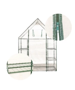 SERRA DA ESTERNO "BARBARA" CON 8 RIPIANI E TELO IN PVC, 140X70X190 CM
