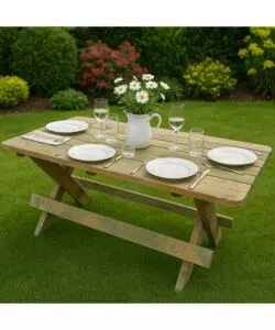 TAVOLO DA ESTERNO IN LEGNO IMPREGNATO 180X75X76H CM