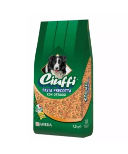 PASTA PRECOTTA PER CANI GHEDA "CIUFFI" ADULTO DI TUTTE LE TAGLIE CON ORTAGGI 7,5 KG