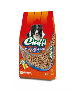 CEREALI PER CANI GHEDA "CIUFFI" ADULTO DI TUTTE LE TAGLIE CON ORTAGGI 2 KG
