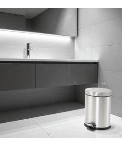 CESTINO BAGNO OVALE IN ACCIAIO GRIGIO 5 LITRI