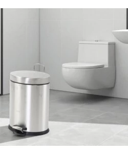 CESTINO BAGNO OVALE IN ACCIAIO GRIGIO 5 LITRI
