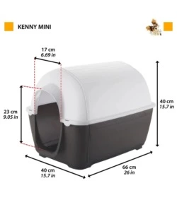 CUCCIA PER CANI DA ESTERNO FERPLAST "KENNY MINI" IN RESINA GRIGIO 40X66X40 CM