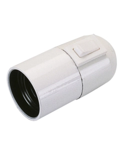 POLY POOL - PORTALAMPADA E27 CON INTERRUTTORE CORPO LISCIO BIANCO