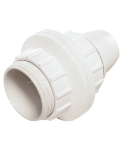 POLY POOL - PORTALAMPADA E14 CON 2 GHIERE CORPO FILETTATO BIANCO