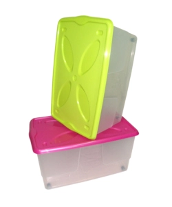 CONTENITORE IN PLASTICA CON COPERCHIO BAMA "LIGHT MEDIO" 45 LITRI, 60X40X29 CM