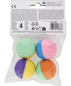 CONFEZIONE DA 4 PALLINE PER GATTI VITAKRAFT IN GOMMA NATURALE, DIAMETRO 4 CM