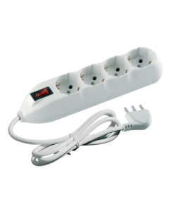 KIT MULTIPRESA 4 SCHUKO/BIPASSO INTER CAVO BIANCO - BTICINO.