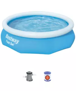 PISCINA FUORI TERRA AUTOPORTANTE ROTONDA BESTWAY "FAST SET" CON POMPA E FILTRO A CARTUCCIA 305X76 CM - COD. 57270