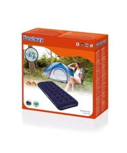 MATERASSO SINGOLO GONFIABILE FLOCCATO BESTWAY IN VINILE BLU 185X76X22 CM - COD. 67000