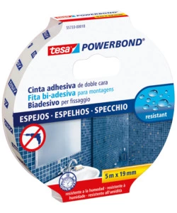 NASTRO BIADESIVO PER SPECCHI "POWERBOND", 19 MM X 5 MT - TESA