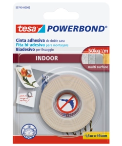 NASTRO BIADESIVO PER INTERNI "EXTRA STRONG", 1,50 MT X 19 MM - TESA