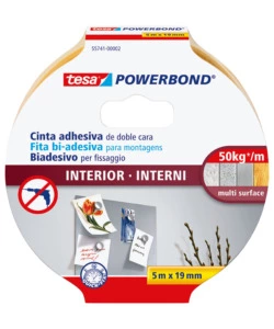 NASTRO BIADESIVO PER INTERNI "EXTRA STRONG", 5 MT X 19 MM - TESA